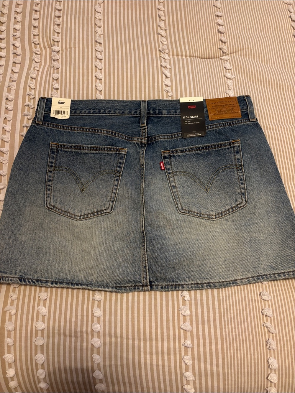 Levi's Light Blue Denim Mini Skirt with Back Pockets